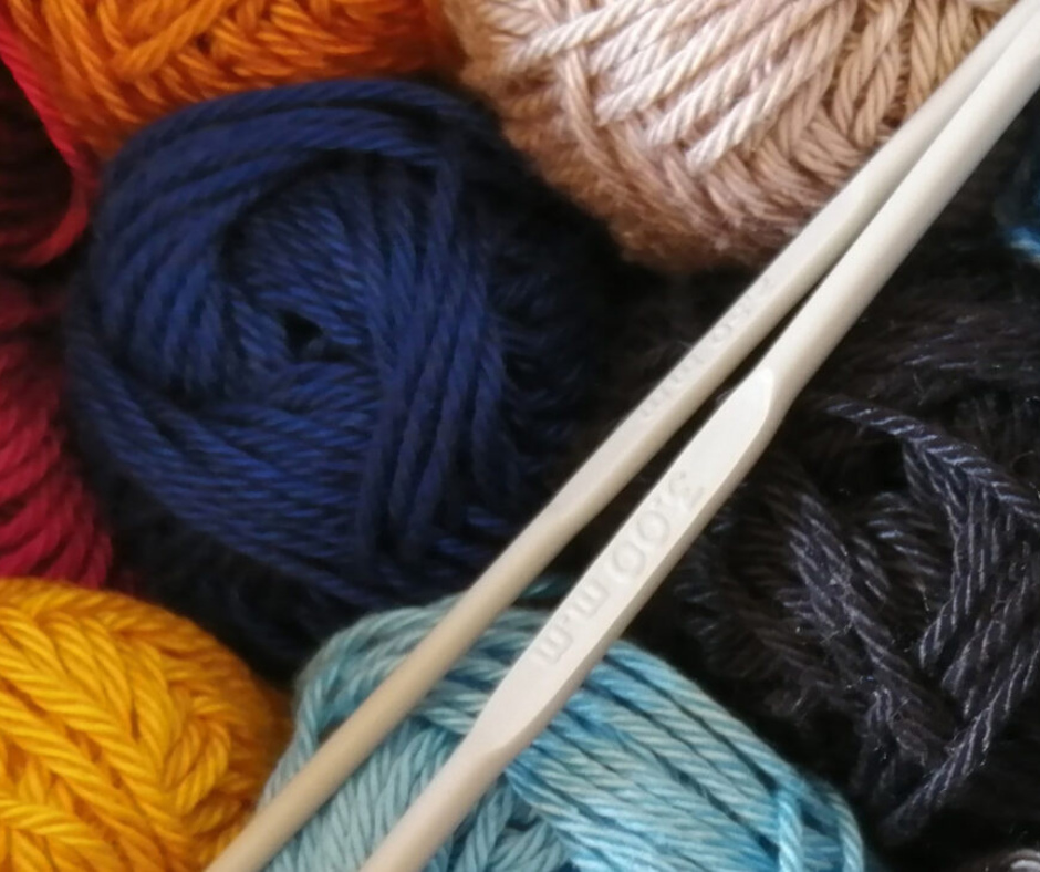 Yarn and knitting needles