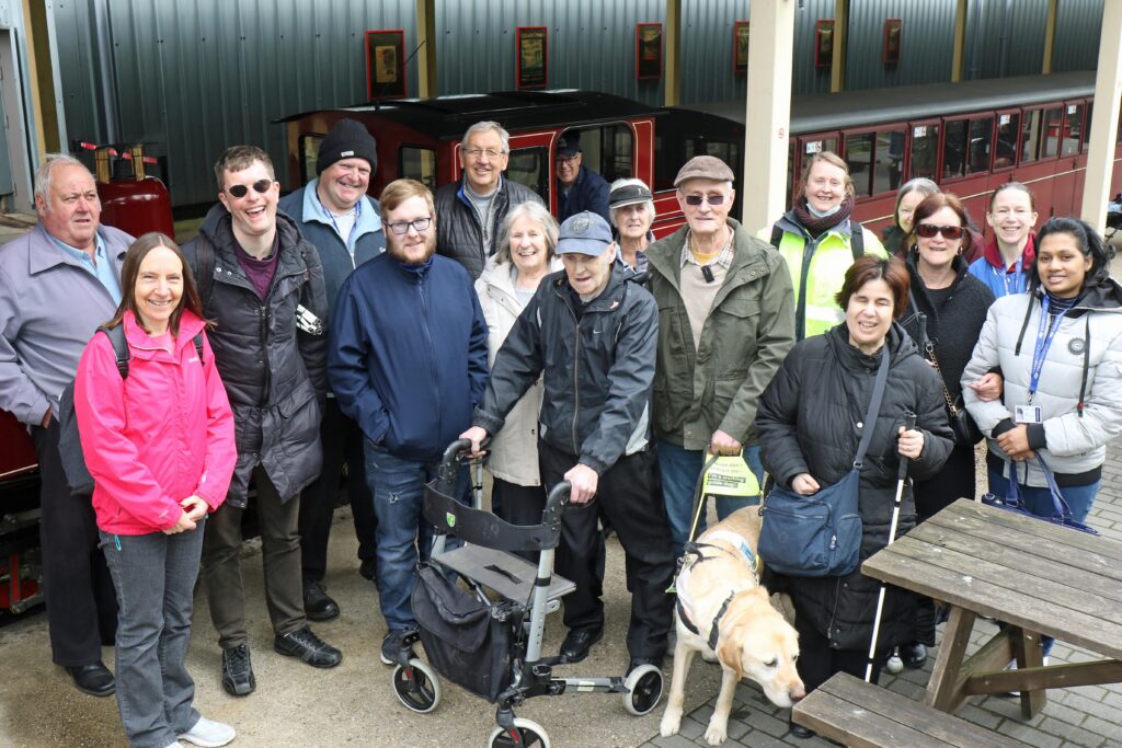 The group from Vision Norfolk at Bure Valley Railway's Aylsham station