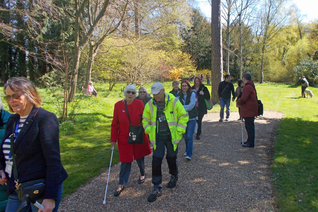 Vision impaired gardening enthusiasts enjoy a special tour of Gayton Hall Gardens in west Norfolk