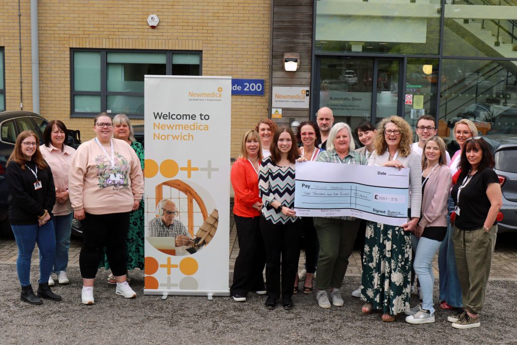 Newmedica Vision Norfolk cheque presentation