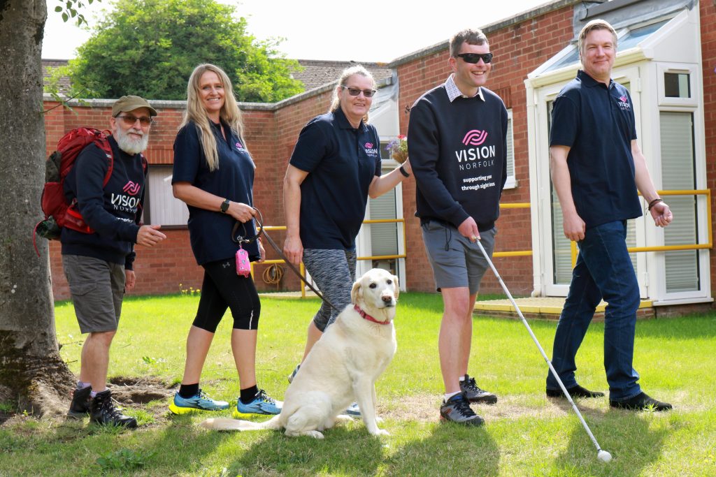 Getting ready to climb Snowdon are the team from Vision Norfolk