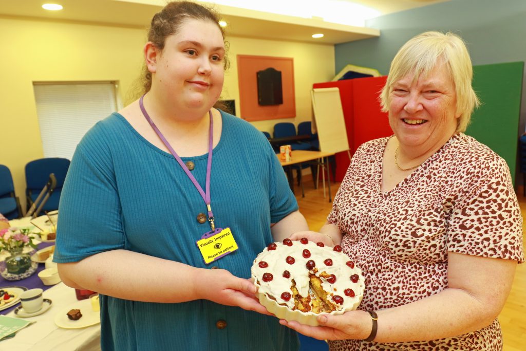 Vision Norfolk Bake off winner Paige Simonds (left) and judge Karen Norton