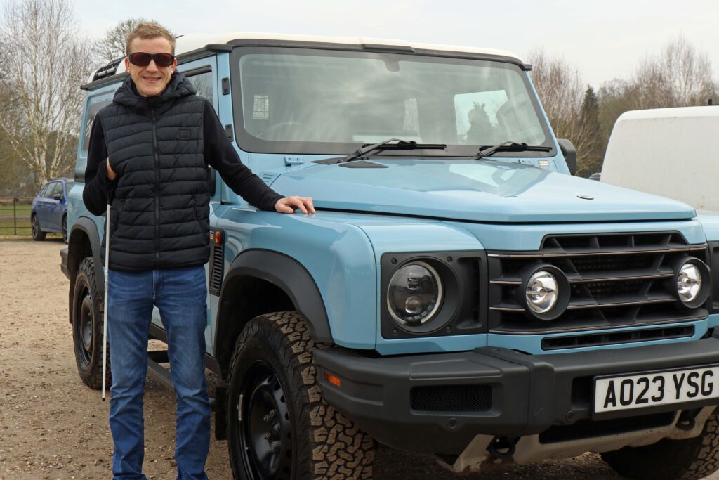 Jamie Carter with one of the offroad vehicles