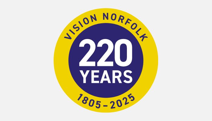 A graphic badge which reads, “Vision Norfolk 1805 – 2025” and “220 Years”.