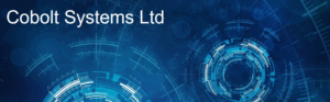 The text "Cobolt Systems Ltd" on a blue background with abstract blue and white circular designs.