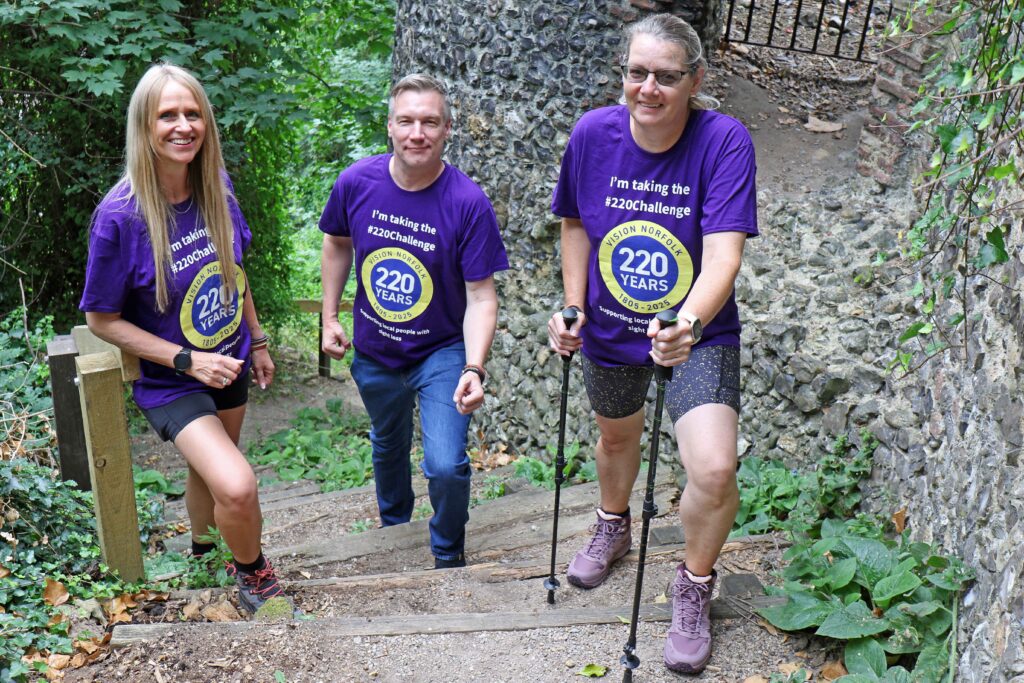 Barbara Dunn, Andrew Morter and Helen King in training for the Three Peaks Challenge