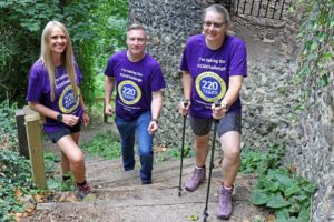 Barbara Dunn, Andrew Morter and Helen King in training for the Three Peaks Challenge
