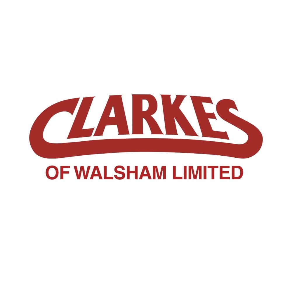 The red and white Clarkes of Walsham logo